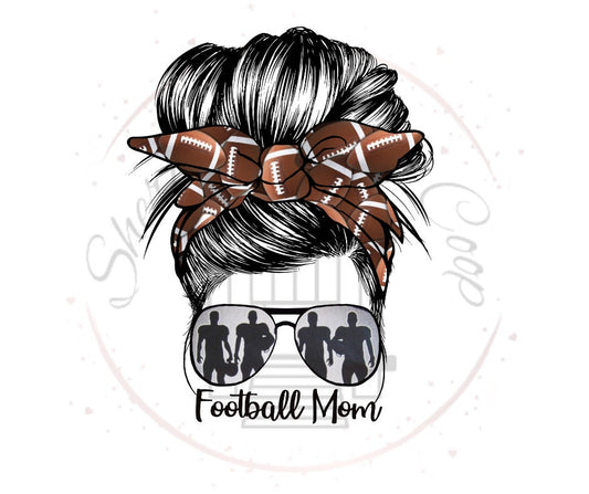 Football Mom With Bow DTF Transfer Print(Only) Ready To Press