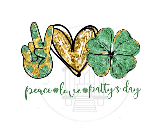Peace Love St Pattys Day DTF Transfers Print Ready To Press