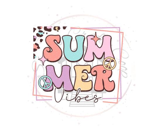 Retro Summer Vibes Summer Full Colored DTF Transfer Print Ready To Press