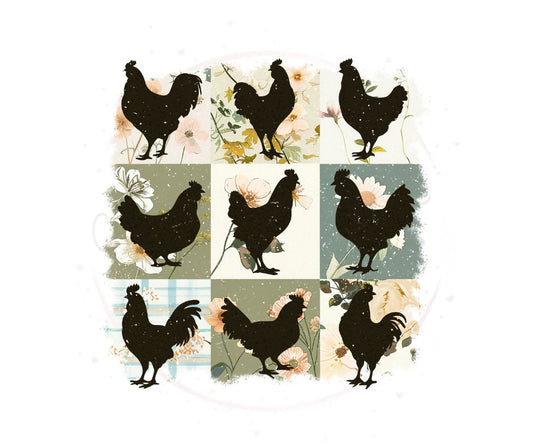 Rustic Chickens DTF Transfer Print Ready To Press