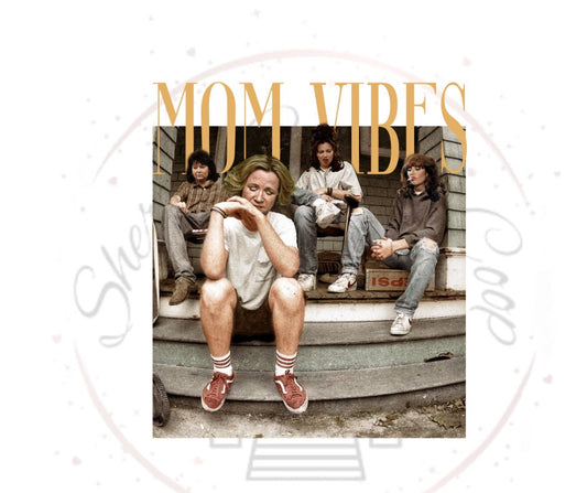 Mom Vibes Vintage Look DTF Transfer Print Ready To Press