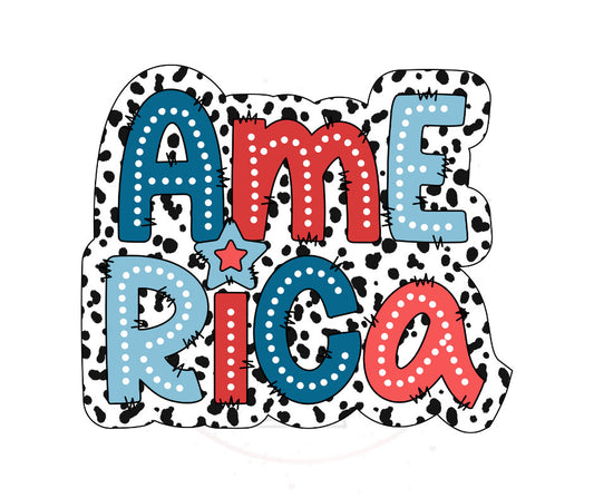 America Dalmation Dot-USA DTF Transfer Print- Ready To Press