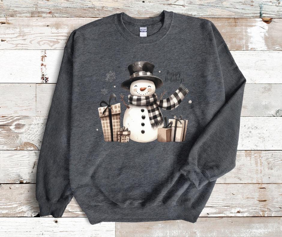 Happy Holidays Snowman- Snowman DTF Transfer Prints- Ready To Press