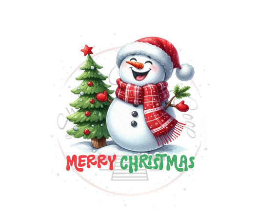 Merry Christmas Snowman- Snowman DTF Transfer Prints- Ready To Press