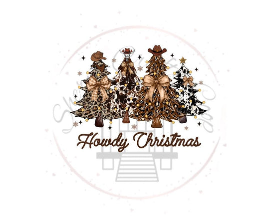 Howdy Christms- Western Christmas Trees DTF Transfer Prints- Ready To Press