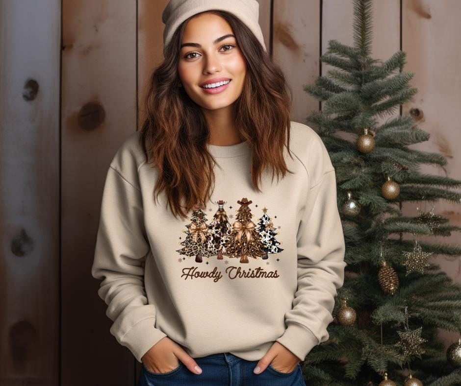 Howdy Christms- Western Christmas Trees DTF Transfer Prints- Ready To Press
