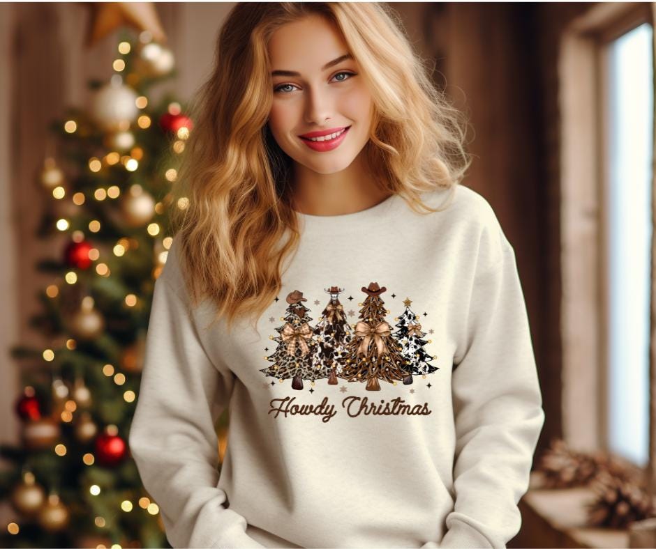 Howdy Christms- Western Christmas Trees DTF Transfer Prints- Ready To Press
