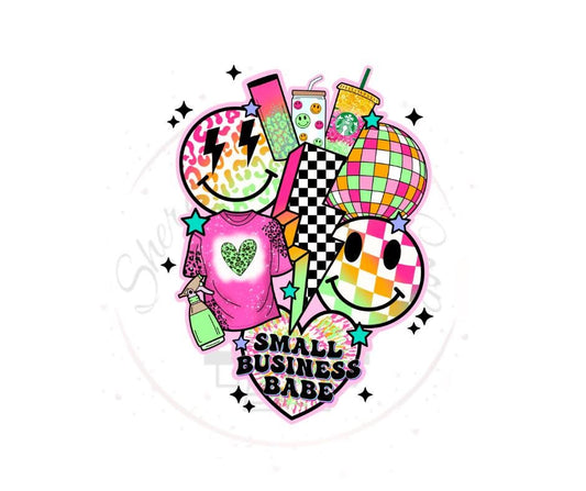 Retro Small Business Babe- DTF Transfer Print- Ready To Press