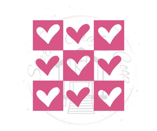 Retro Pink Hearts- Valentines Day DTF Transfer Prints- Ready To Press