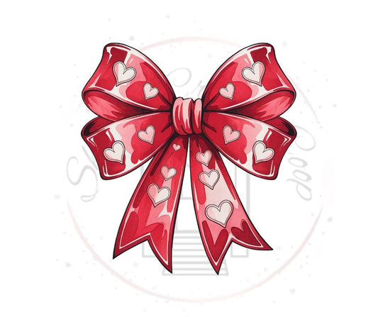 Red Coquette With Hearts- Valentines Day Transfer Prints- Ready To Press