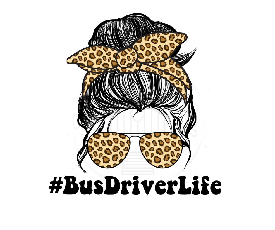 Bus Driver Life Leopard Print  DTF Transfer Print Ready To Press