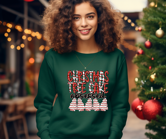 Christmas Tree Cake  Obsessed- DTF Transfer Print Ready To Press