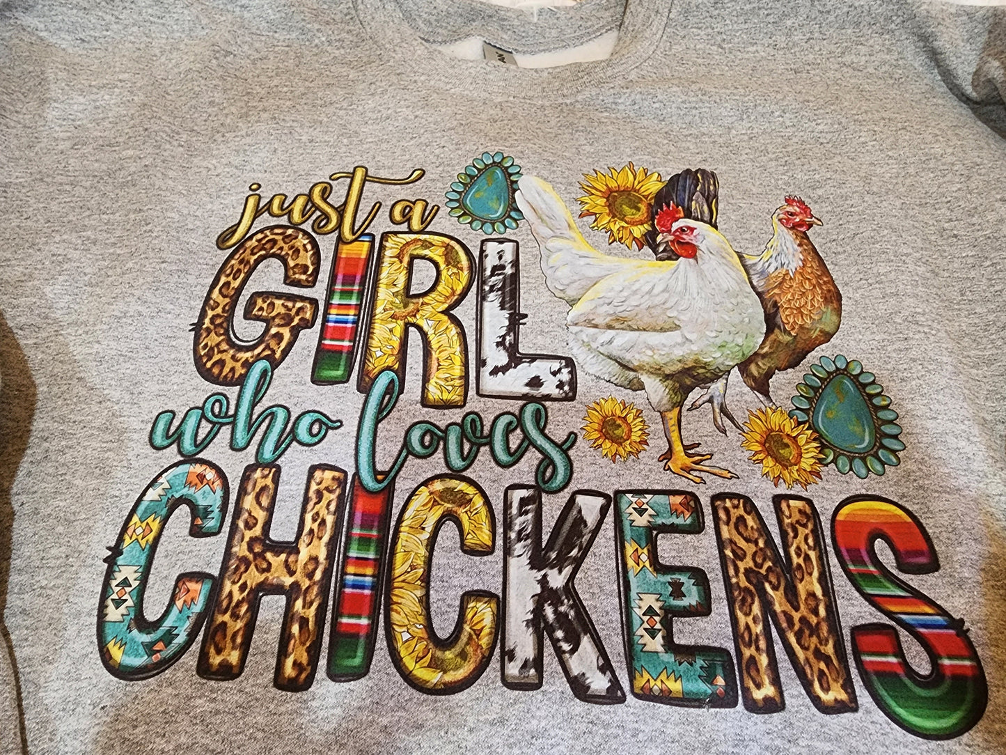 Just A Girl Who Loves Chickens DTF Transfer/Ready To Press