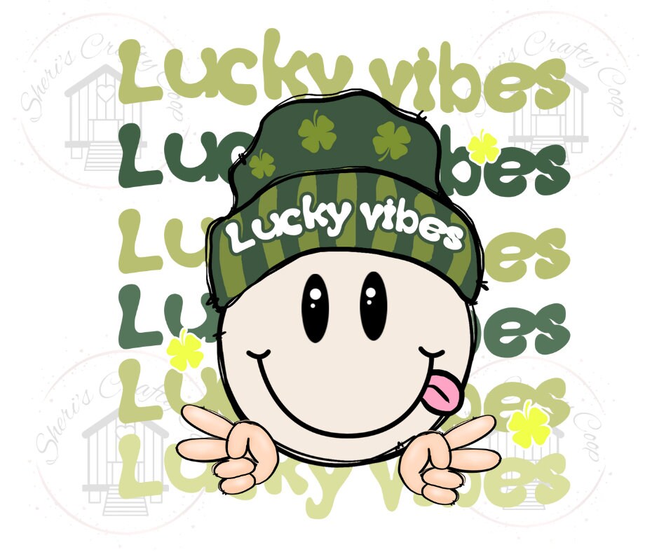 Lucky Vibes St. Patricks Day DTF Transfer Print(Only) Ready To Press