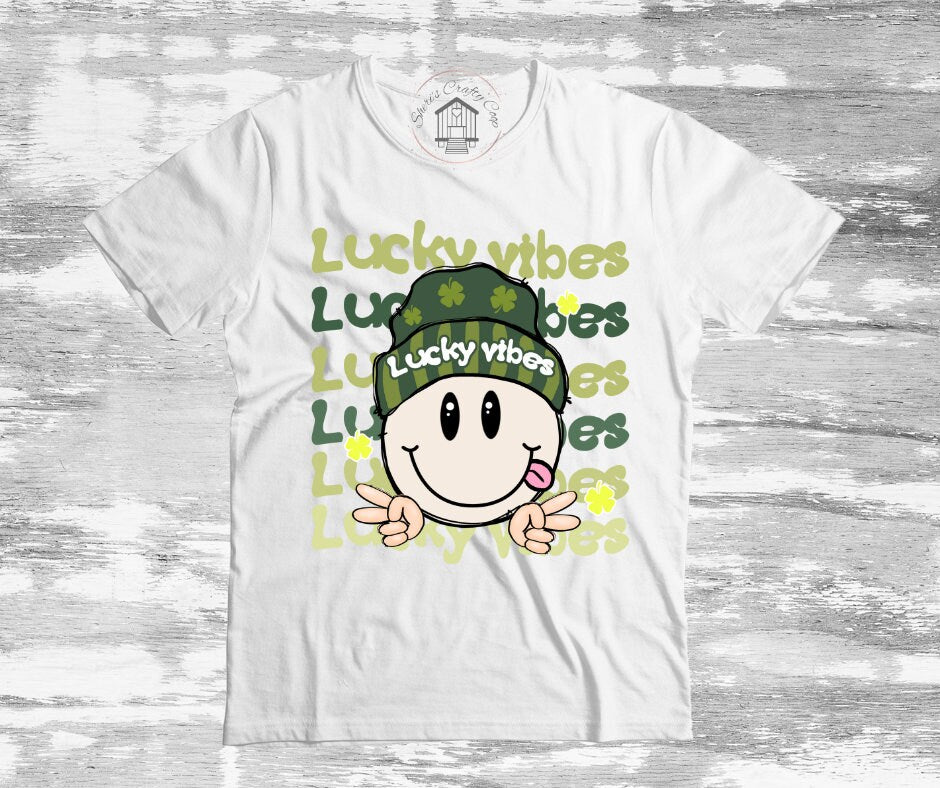 Lucky Vibes St. Patricks Day DTF Transfer Print(Only) Ready To Press