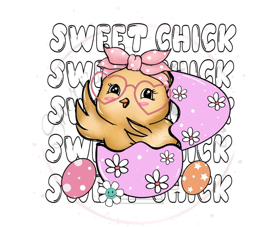 Sweet Chick Easter SVG DTF Transfer Print(Only)  Ready To Press