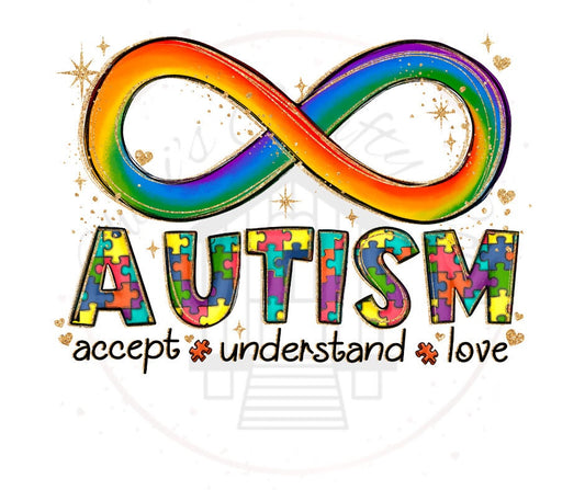 Autism Accept Understand Love DTF Transfer Print(Only) Ready To Press