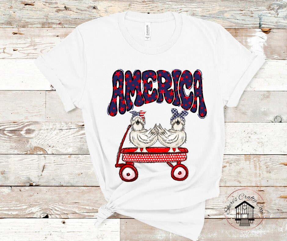 America Silkie Chicken DTF Transfer Print(Only) Ready To Press