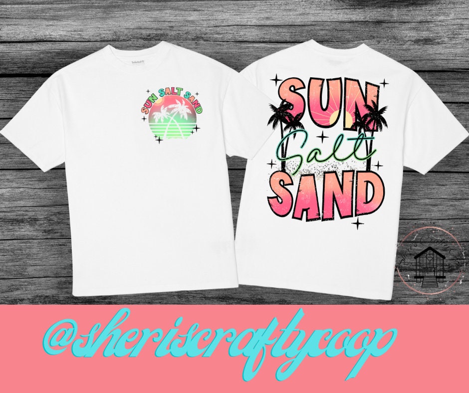 Sun Salt Sand Palm Trees Summer DTF Transfer Print(Only) Ready To Press