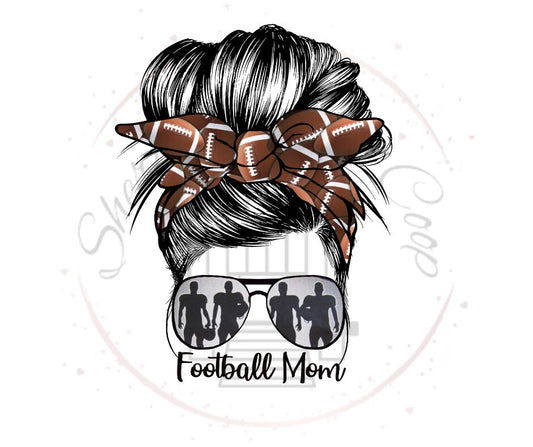 Football Mama With Bow DTF Transfer Print(Only) Ready To Press