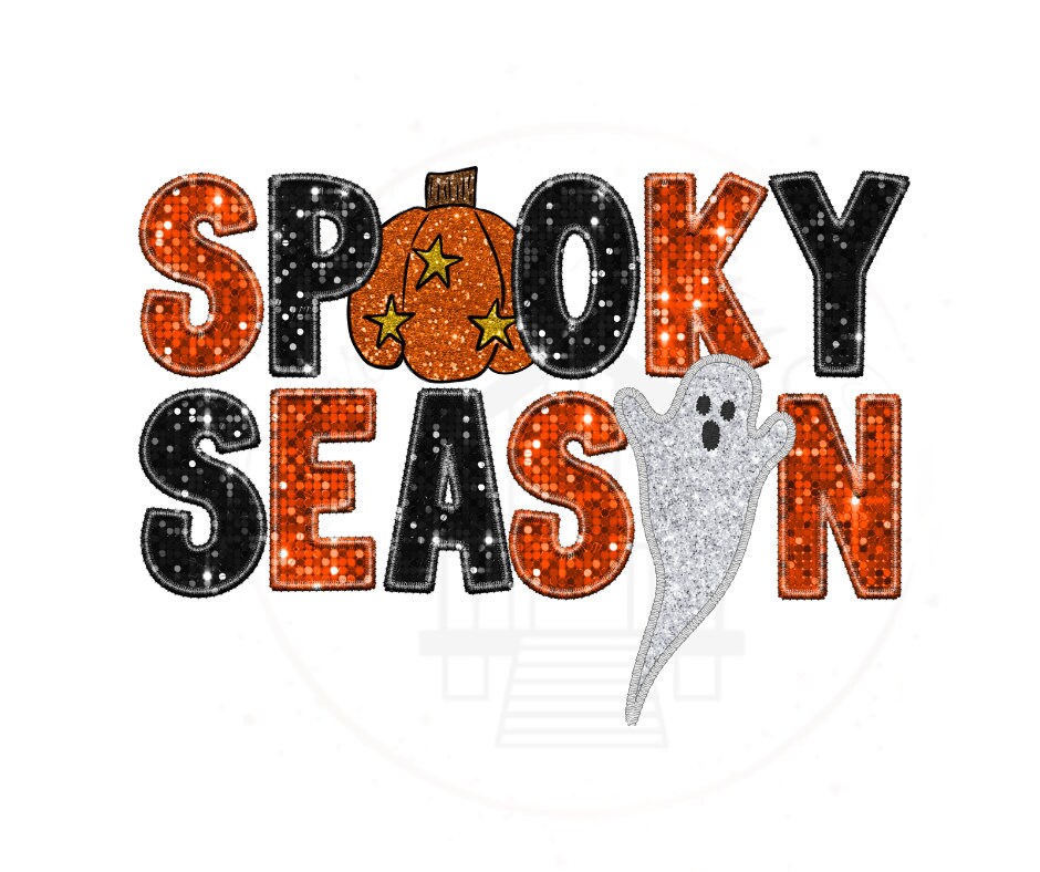 Spooky Season Faux Sequin DTF Transfer Print(Only) Ready To Press