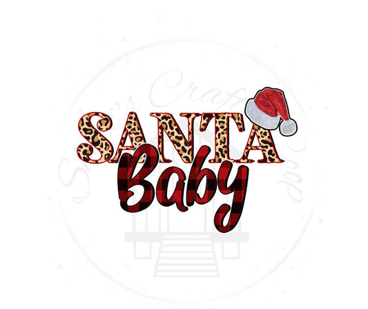 Santa Baby Cheeta Print DTF Transfer Print(Only) Ready To Press