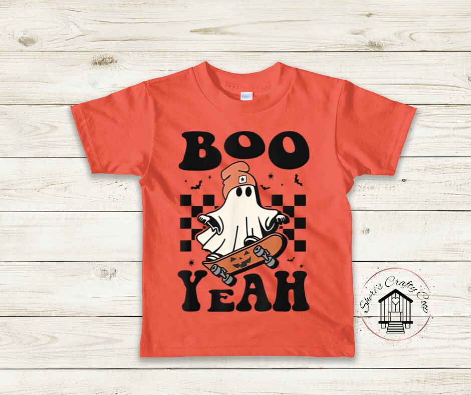 Boo Yeah Skater Ghost DTF Transfer Print(only) Ready to Press