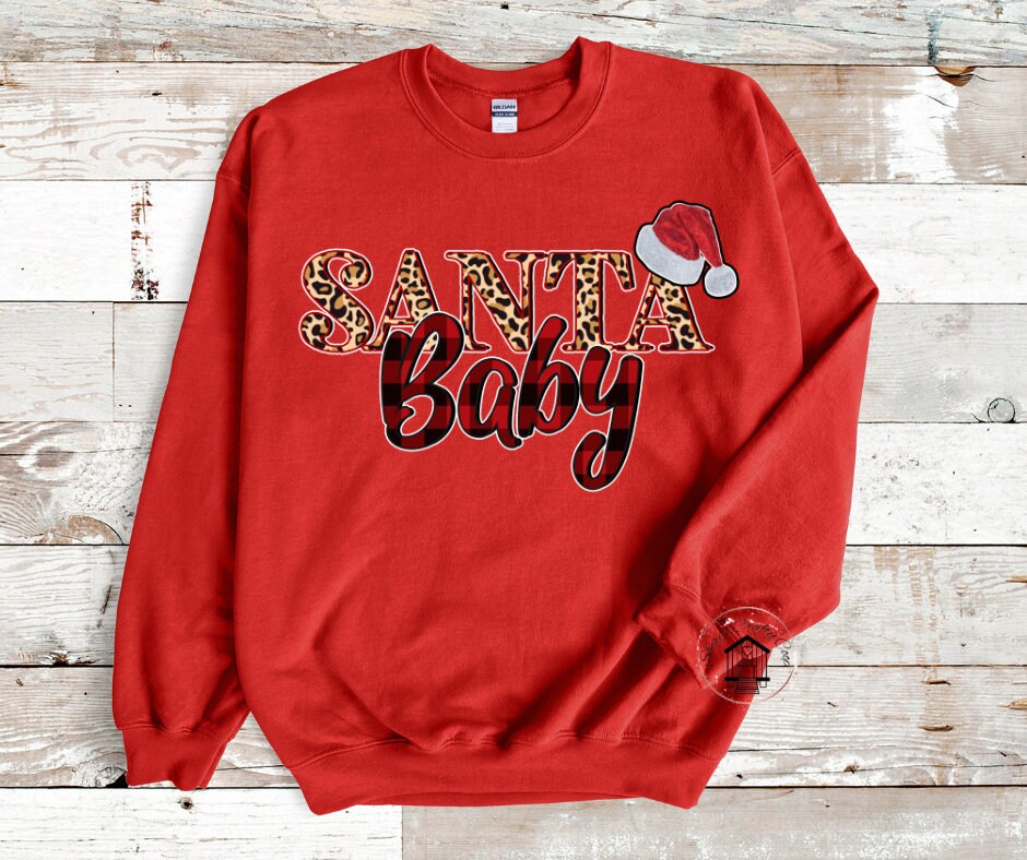 Santa Baby Cheeta Print DTF Transfer Print(Only) Ready To Press