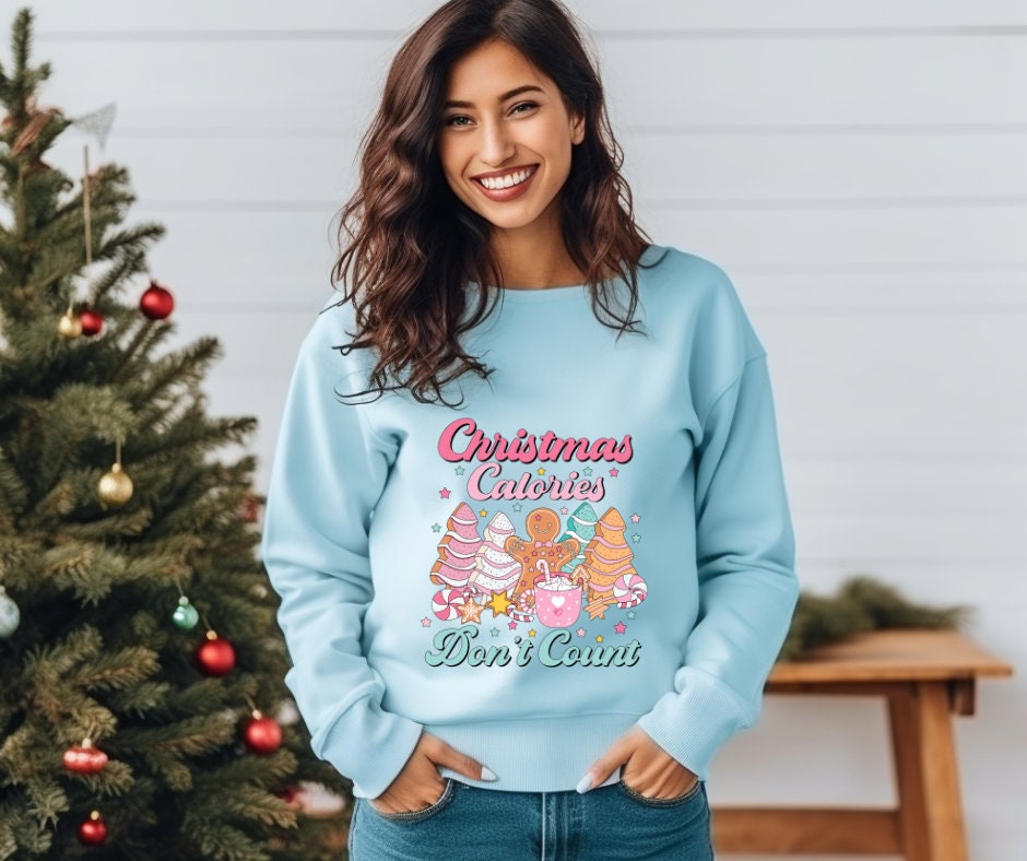 Retro Christmas Calories Don't Count DTF Transfer Print(only) Ready To Press