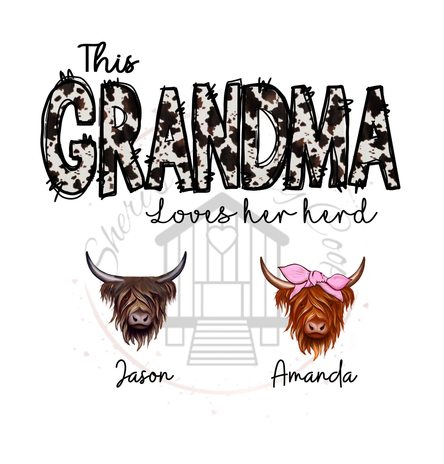 This Nana/Grandma Loves Her Heard Custom DTF Transfer Print(Only) Ready To Press