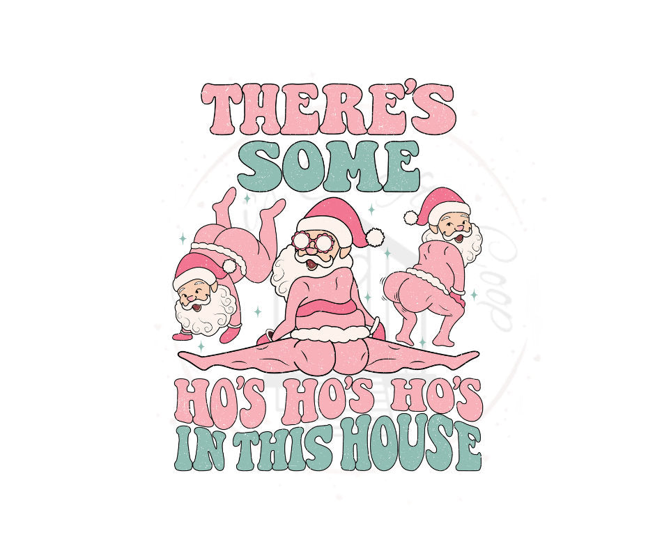 There's Some Ho's Ho's Ho's In This House Santa DTF Transfer Print(only) Ready To Press