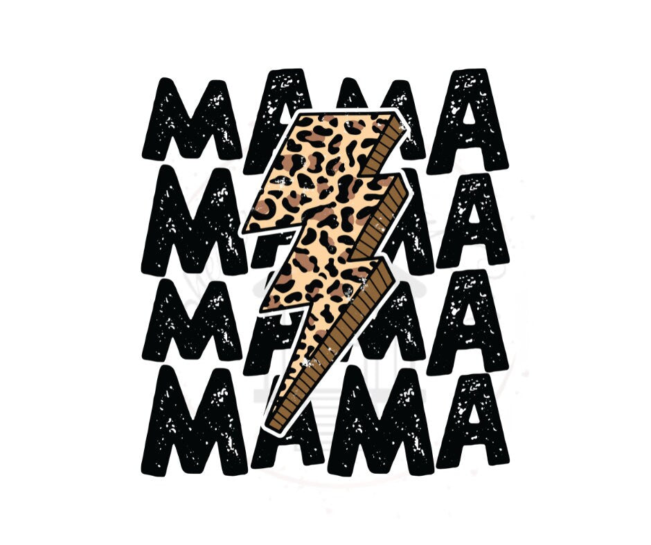 Mama, Mama, Mama Leopard Print DTF Transfer Print Ready To Press