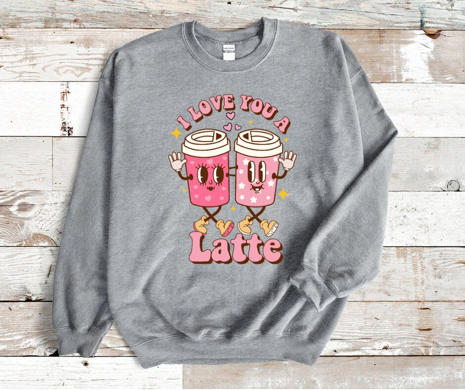 I love You A Latte Valentines DTF Transfer Print Ready To Press