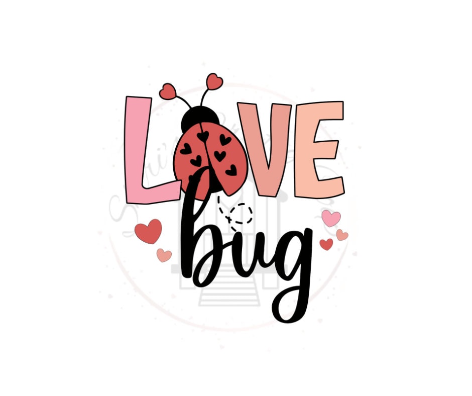 Love Bug Kids Valentines Day DTF Transfer Print Ready To Press