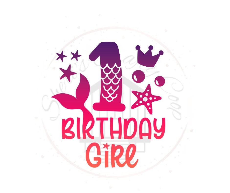 Mermaid Birthday Girl DTF Transfer Print Ready To Press