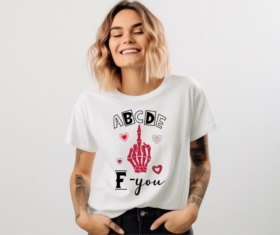 ABCDE FYou Valentines DTF Transfer Print Ready To Press