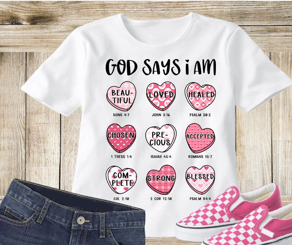 God Says I am Valentines DTF Transfer Print Ready To Press