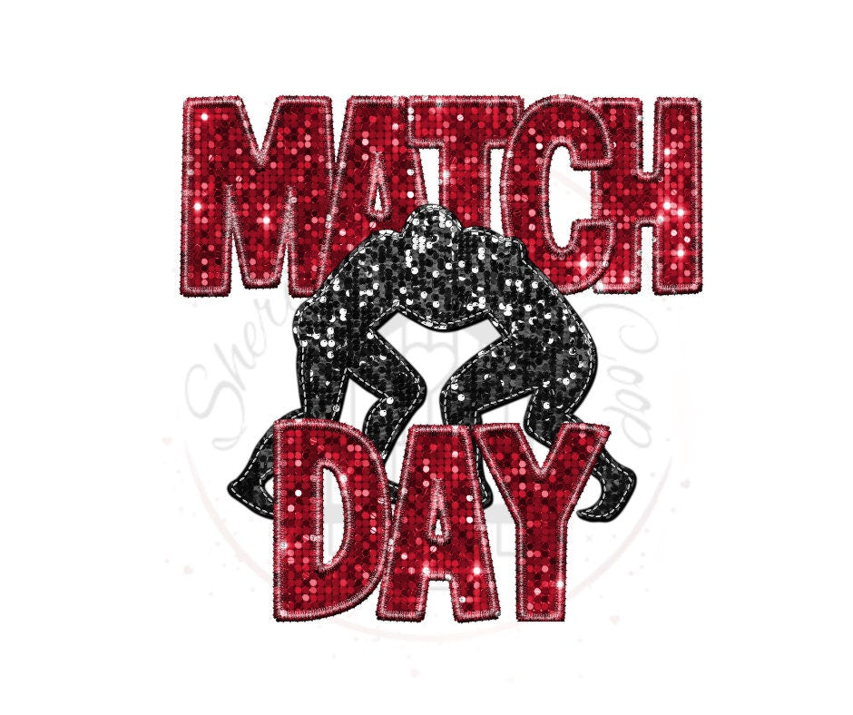 Wrestling Match Day Faux Glitter DTF Transfer Print Ready To Press