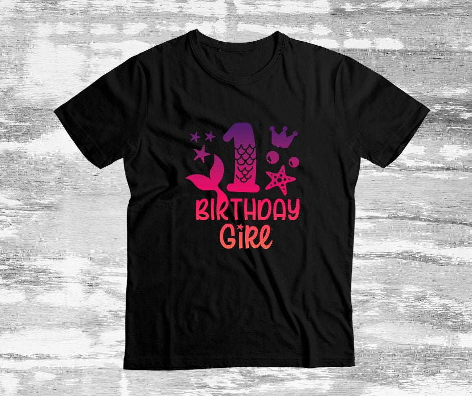 Mermaid Birthday Girl DTF Transfer Print Ready To Press