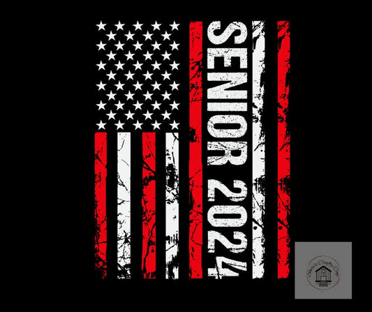 Distressed Flag Senior 2024 DTF Transfer Print Ready To Press