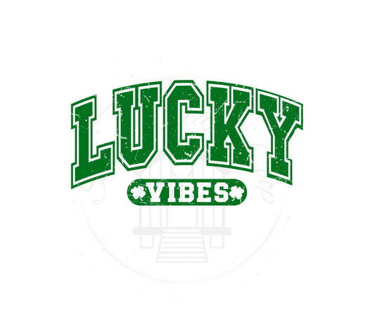 Distressed Lucky Vibes DTF Transfer Print Ready To Press