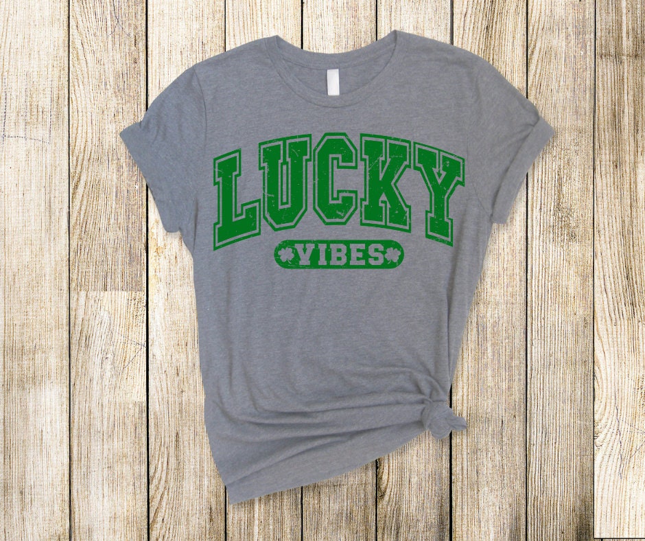 Distressed Lucky Vibes DTF Transfer Print Ready To Press